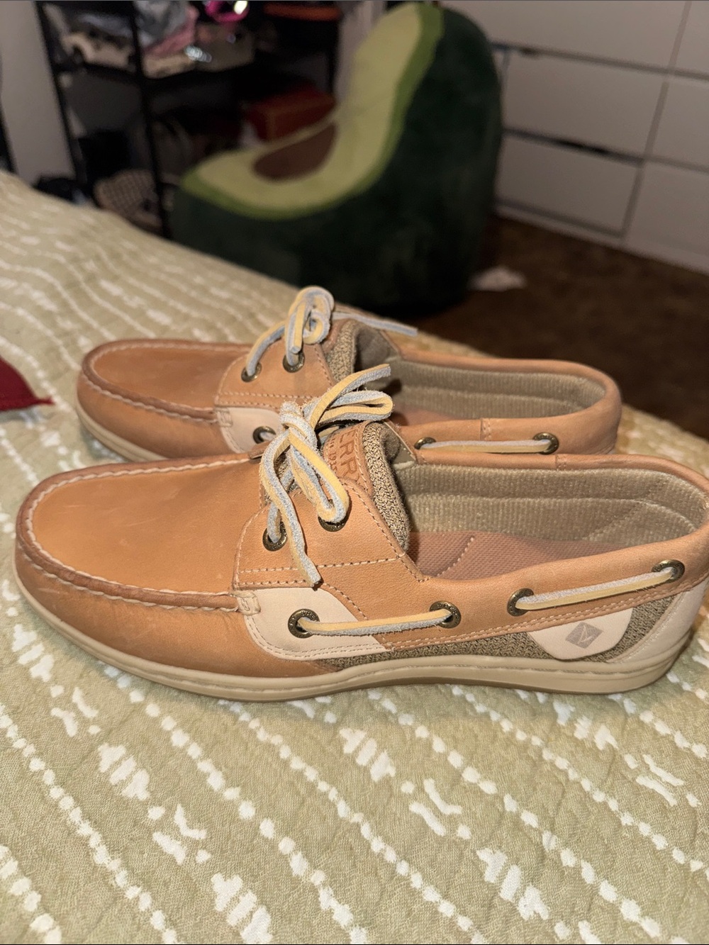 Sperry Tan and Cream Classic Boat Shoes